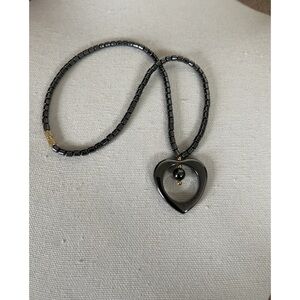 Hematite Heart Necklace